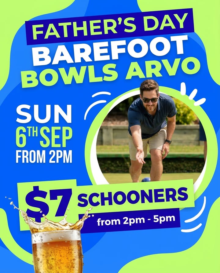 Featured image for “Father’s Day Barefoot Bowls at Gymea Bowls – 6 Sept”