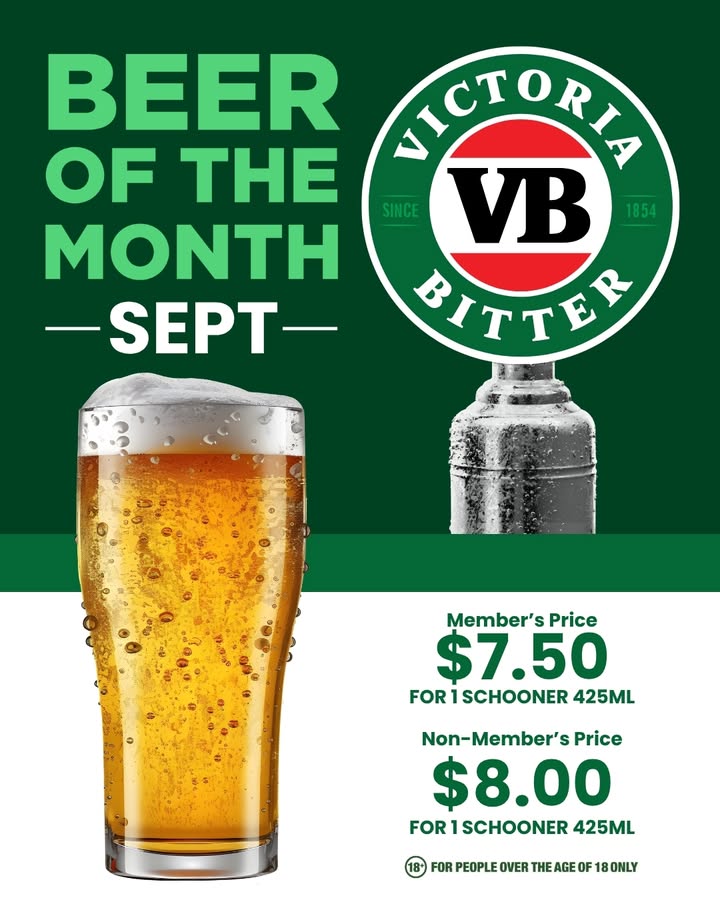 Featured image for “VB Beer of the Month at Gymea Bowls This September”